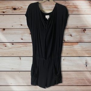 7 For All Mankind Black Modal  Hooded Jumpsuit